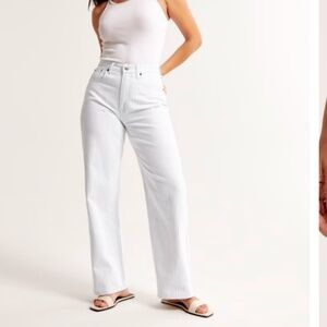 Curve Love High Rise Loose Jean Long White With Indigo Stripes